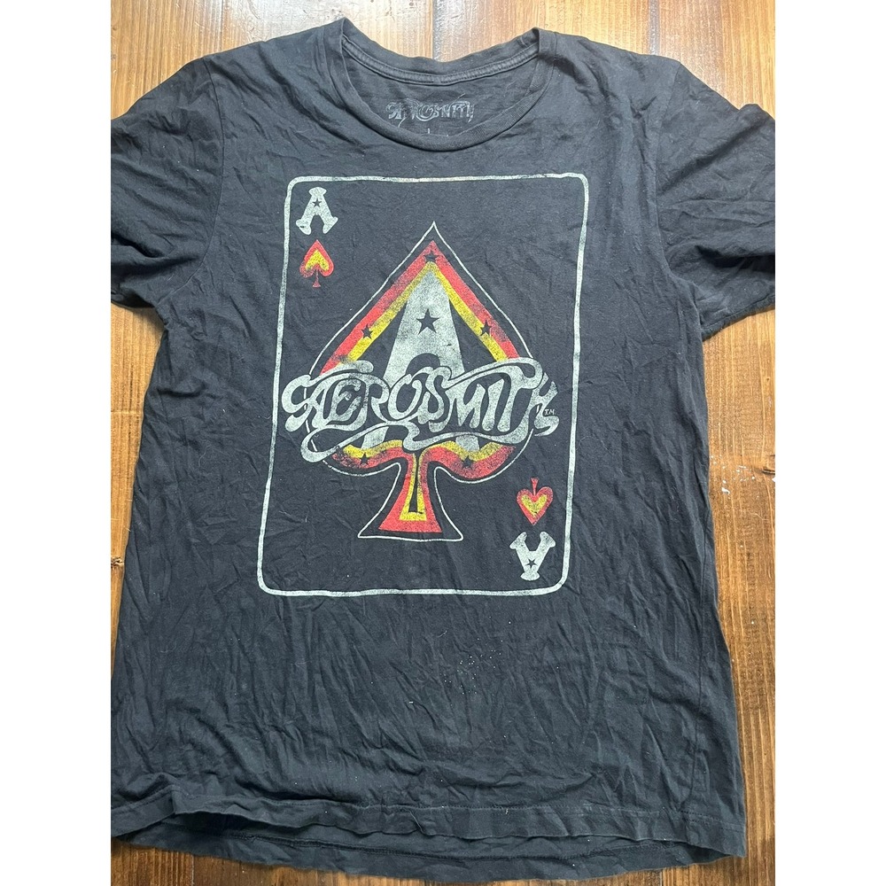 Aerosmith‎ Ace of Spades Graphic T-Shirt Mens Large Black 2010 Rock Band Tee